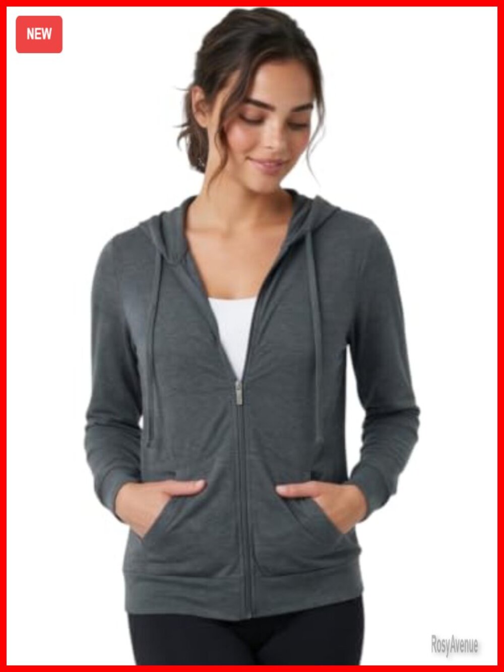 Women's Cotton Lightweight Long Sleeve Hoodie Pullover or Full Zip Jacket